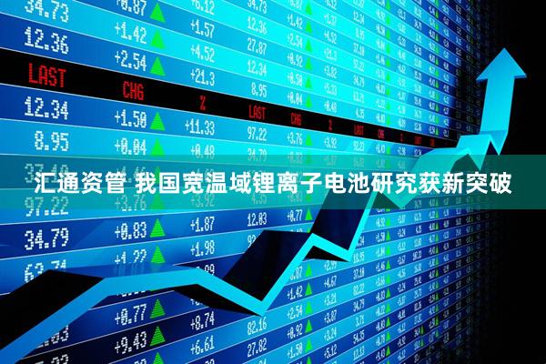 汇通资管 我国宽温域锂离子电池研究获新突破