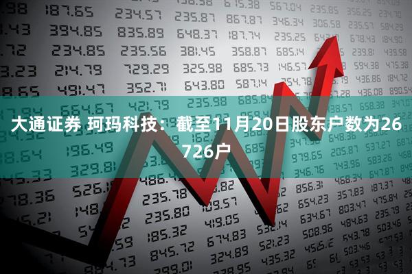 大通证券 珂玛科技：截至11月20日股东户数为26726户