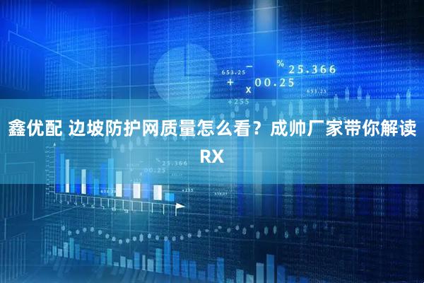 鑫优配 边坡防护网质量怎么看？成帅厂家带你解读RX