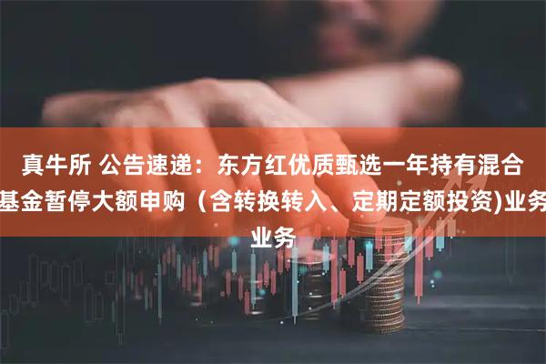 真牛所 公告速递：东方红优质甄选一年持有混合基金暂停大额申购（含转换转入、定期定额投资)业务